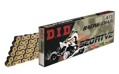DID 520 ATV2 Kette 102 Gold/Schwarz Clipschloss, Zugfestigkeit 3820kg