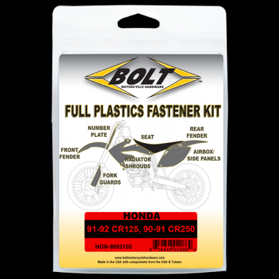 BOLT Schraubenkit für Plastikteile Honda 91-92 CR 125, 90-91 CR 250