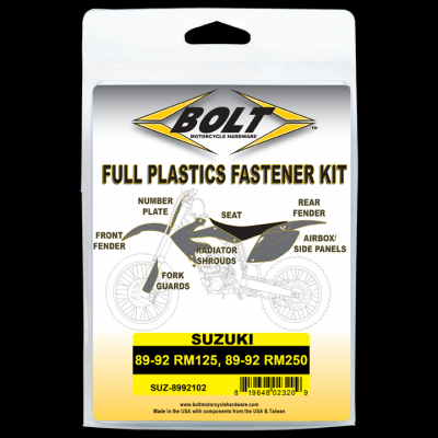BOLT Schraubenkit für Plastikteile Suzuki 89-92 RM 125, 89-92 RM 250