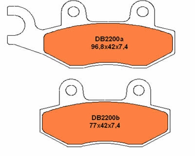 Bremsbeläge vorne Quad (ATV) Kawasaki 300KLF 89-06 Suzuki 500LT / Yamaha 450YFZ 04-05 links vorn
