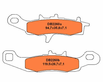 Bremsbeläge vorne Kawasaki KX 80/85 97- / Suzuki RM 85 02- / KVF 700 04-09 vorne rechts / KFX 450
