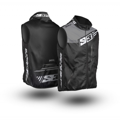 S3 Racing Weste Schwarz/Silber Größe XL