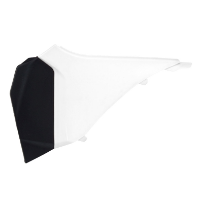Airbox cover left SXF 11-12,EXC 12-13 Bi-color white/black