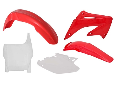 Plastikkit Honda CR125/250 2004-2007  Rot/Weiß  OEM 5tlg.