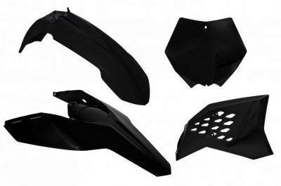 Rtech Plastikkit für KTM SXF 07-10  EXC 08-11  Schwarz 4 tlg.