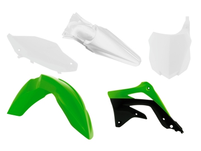 Plastikkit Kawasaki KXF 450 13-15  Grün/Schwarz/Weiß 5 tlg.