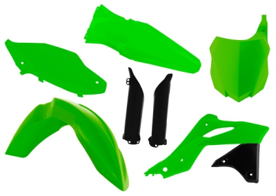 Plastic kit Kawasaki KXF 250 13-16  neon green/ black  6 pcs.