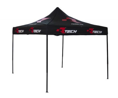 Rennzelt Schwarz mit Rtech Logo