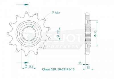 Motorritzel Honda CR 250/500, CRF 450, 250 22- 14Zähne