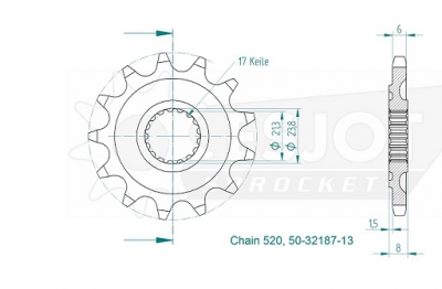 Motorritzel Honda CRF 250 18-21 13Zähne