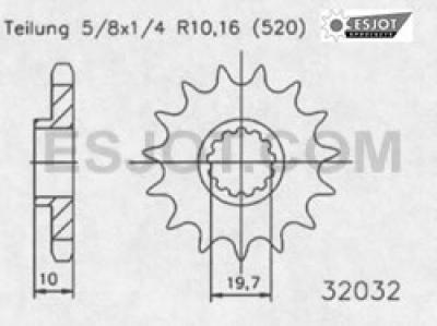 Motorritzel ( D ) Suzuki RM 250, 14Zähne