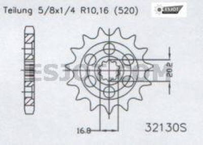 Motorritzel ( D ) Kawasaki KXF/RMZ 250 04-05 13 Zähne