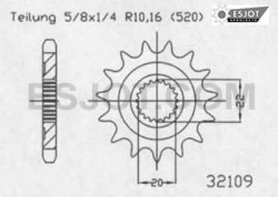 Motorritzel ( D ) Yamaha YZF 250 01- / YZ 125 05- 13 Zähne