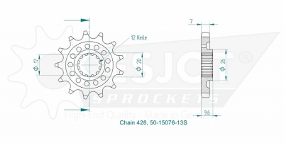 Motorritzel ( D ) für KTM SX85 18- 13 Zähne