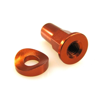 Mutter & Scheibe f. Reifenhalter Alu orange