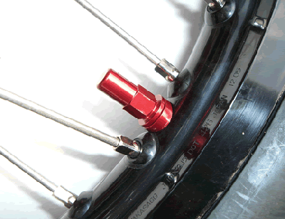 Mutter & Scheibe f. Reifenhalter Alu rot