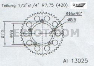 rearsprocket KTM SX 65 02-  48 Zähne