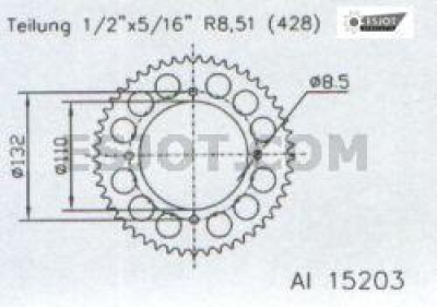 Kettenrad ( D ) für KTM SX 85, 48 Zähne